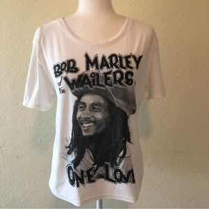 White Bob Marley Graphic T-Shirt